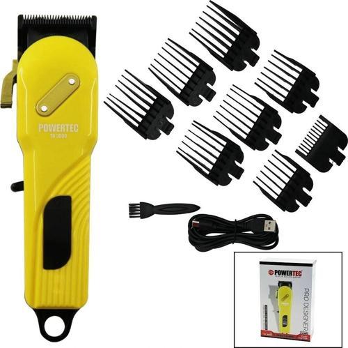 Saç - Sakal Kesme Traş Makinesi  Sarı - Siyah Gövde - Usb Şarjlı Göstergeli - Tarak Ayar Mandallı Pr