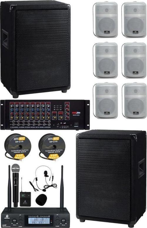 Okul Ses Sistemi İdeal İç-Dış Anfi Hoparlör Sistemi Full Paket-6