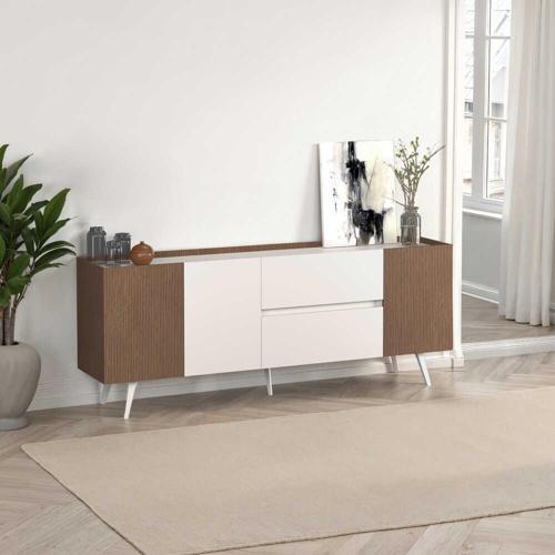 Milano 3 Kapaklı 2 Çekmeceli Konsol Vizon-Zebra 210x80x44 cm