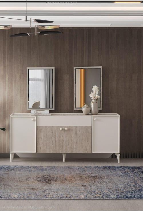 Petra Çekmeceli Dolaplı Aynasız Büfe Konsol 180x48x78cm