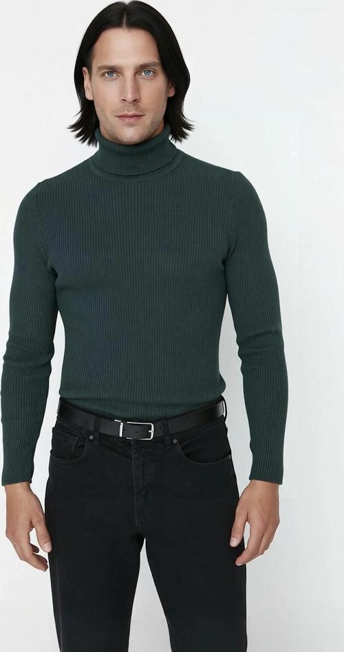 Erkek Fitted Balıkçı Yaka Fitilli Uzun Kollu Kazak Günlük Şıklığı ve Kış Konforunu Birleştirir