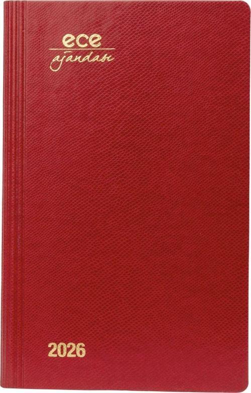 AJANDASI AKÇAY 2026 Kırmızı - Günlük Çizgili 12x18