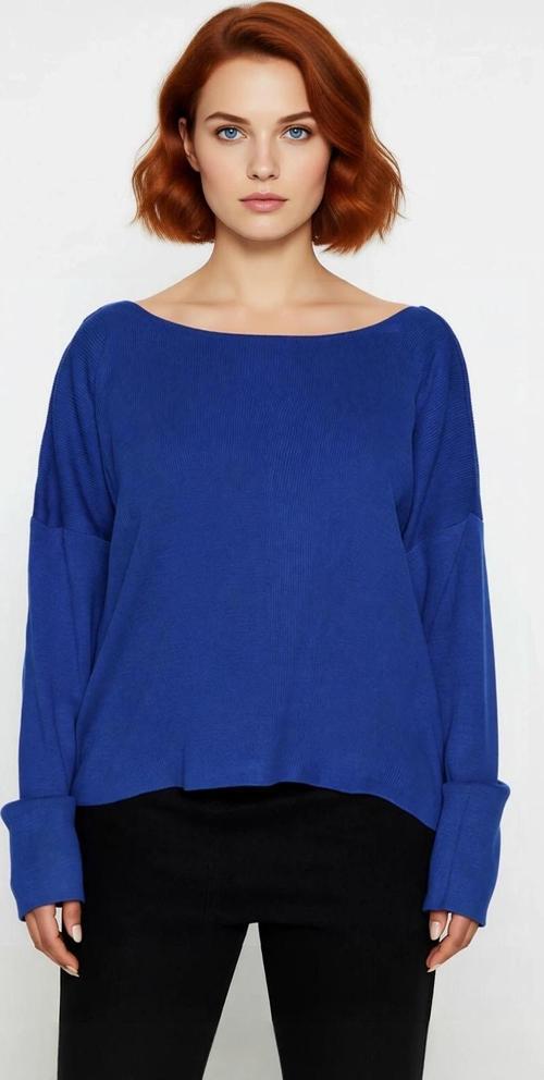 Büyük Beden Kadın Akrilik Triko Kazak Rahat Kalıp Düşük Kol Bisiklet Yaka Kış Mevsimi İçin İdeal