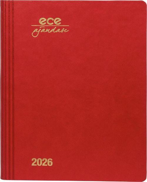 AJANDASI MARMARİS 2026 Kırmızı - Günlük Çizgili 12x16