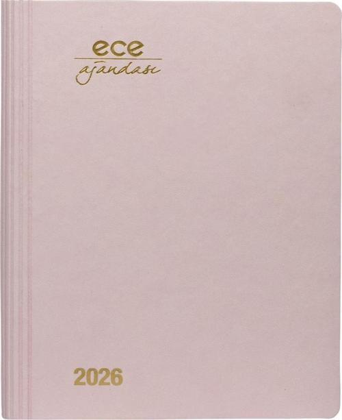 AJANDASI MARMARİS 2026 Toz Pembe - Günlük Çizgili 12x16