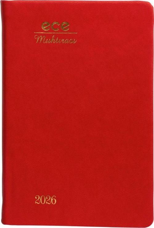 AJANDASI MUHTIRA 5D GALATA 2026 Kırmızı - Günlük Çizgili Cep Boy 8,5x13