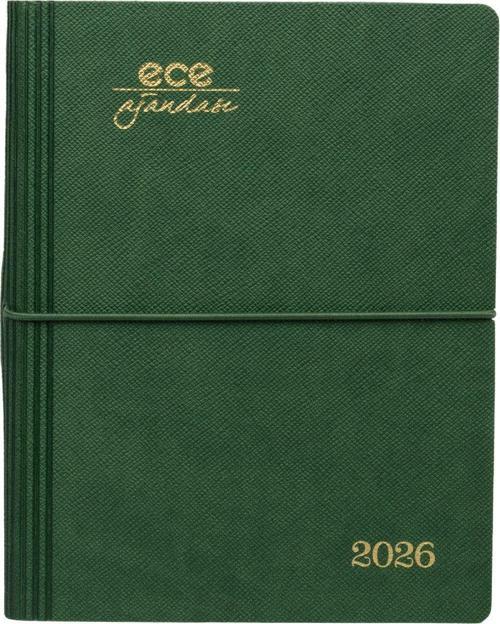AJANDASI YENİ MARMARİS 2026 Yeşil - Günlük Çizgili 12x16