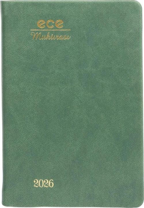 AJANDASI MUHTIRA 5D GALATA 2026 Yeşil - Günlük Çizgili Cep Boy 8,5x13