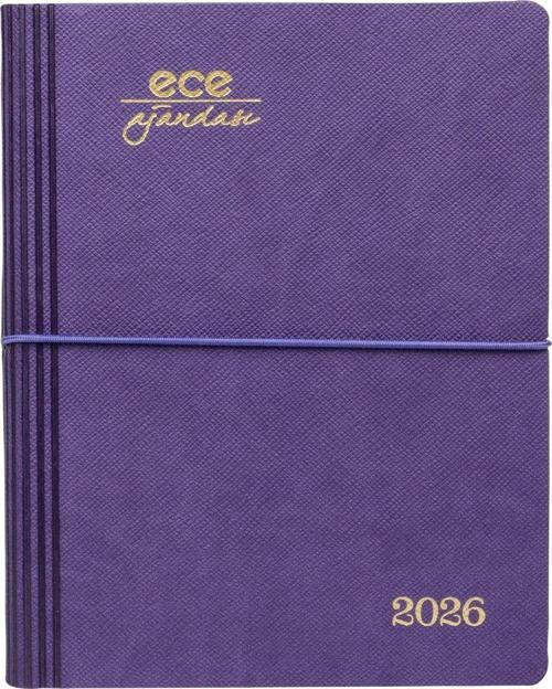 AJANDASI YENİ MARMARİS 2026 Mor - Günlük Çizgili 12x16