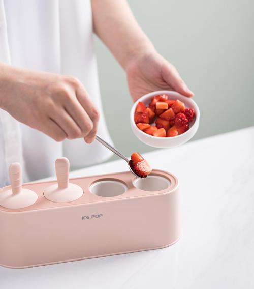 Pembe 4'lü Dondurma kalıbı