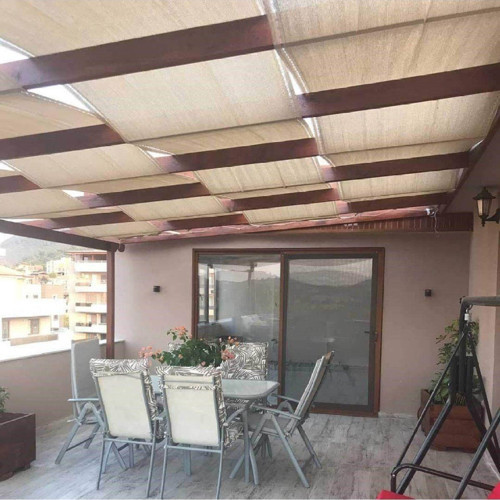 Yüzde 95'Lik Krem Gölgelik File - 6X12 Metre - Branda - Çit Filesi