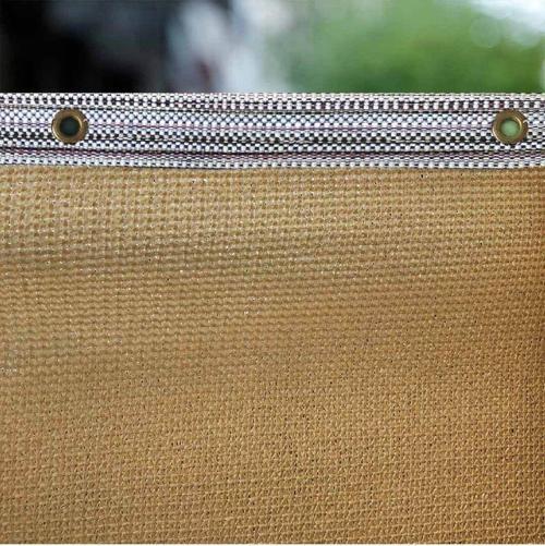 Yüzde 95'Lik Krem Gölgelik File - 1X14 Metre - Branda - Çit Filesi - Şeritli Halkalı