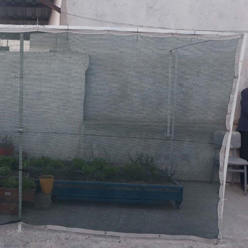 Yüzde 55'Lik Yeşil Gölgelik File - 2X8 Metre - Branda - Çit Filesi - Şeritli Halkalı