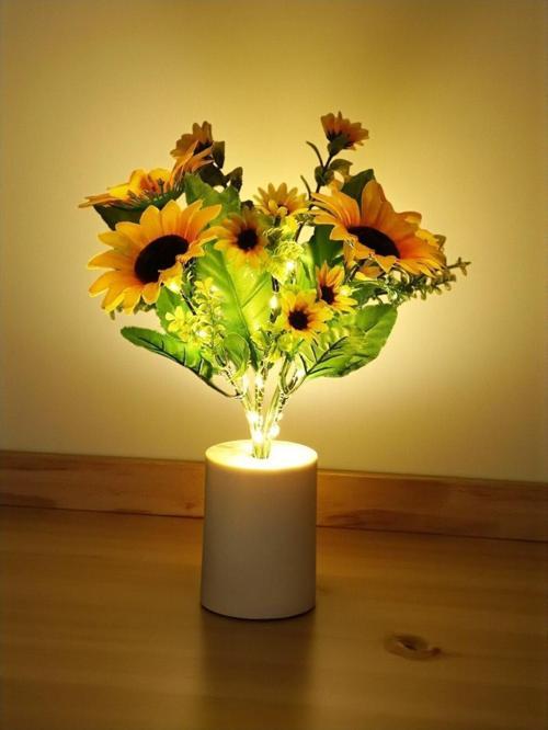 Günebakan Çiçeği (Ayçiçeği) Tasarımlı Dekoratif Led Işıklı Lamba