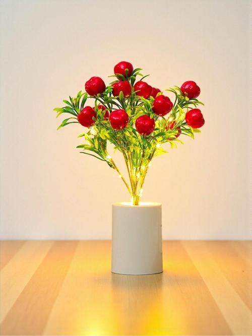 Işıklı Elma Ağacı Tasarımlı Dekoratif Gece Lambası 30 cm x 7,5 cm