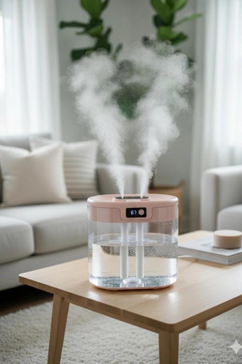 Blic Bhw-13 Pembe Digital Çift Sprey Hava Nemlendirici 1.5 Litre Kapasiteli, Ultrasonik Soğuk Buhar