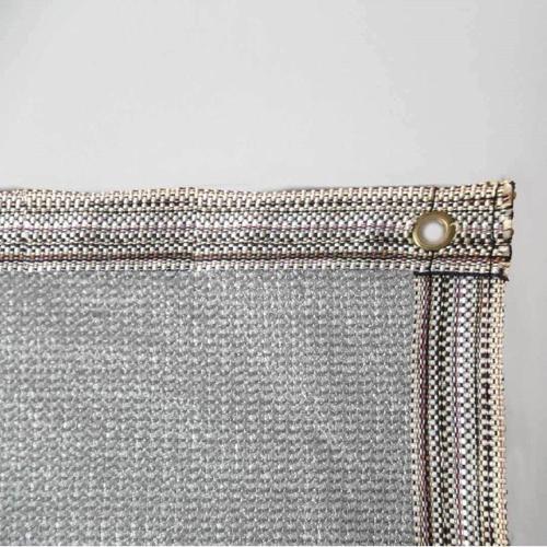 %95'Lik Gri - Gümüş Gölgelik File - 6X15 Metre - Branda - Çit Filesi - Şeritli Halkalı