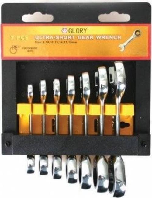 Kısa Düz Cırcır Takım 7'Li 8-10-11-13-14-17-19 Mm