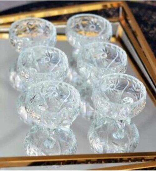 Rayan Cam Ayaklı Kase 6'lı Kristal Görünüm