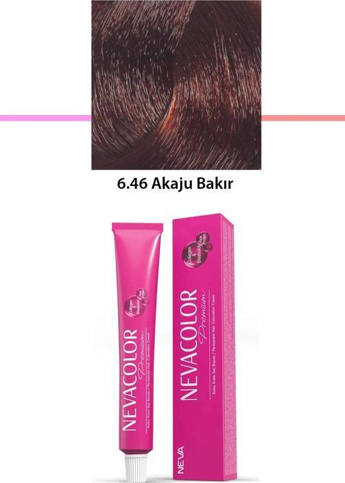 Premium 6.46 Akaju Bakır - Kalıcı Krem Saç Boyası 50 g Tüp