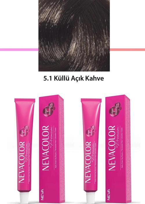 2 li Set Premium 5.1 Küllü Açık Kahve - Kalıcı Krem Saç Boyası 2 X 50 g Tüp