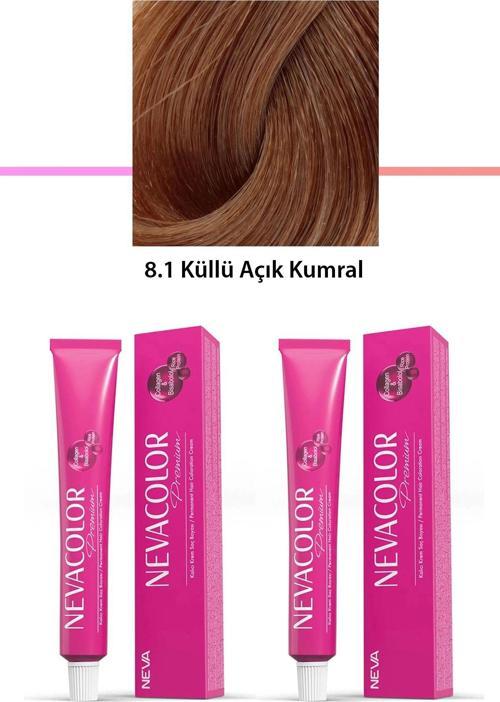 2 li Set Premium 8.1 Küllü Açık Kumral - Kalıcı Krem Saç Boyası 2 X 50 g Tüp