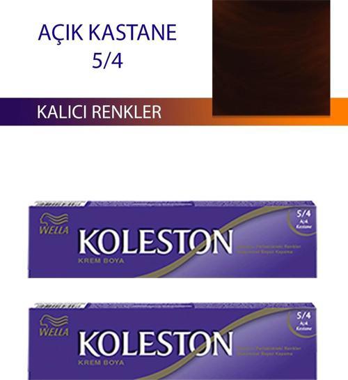 2 Adet Single Tüp Boya Saç Boyası Açık Kestane 5/4