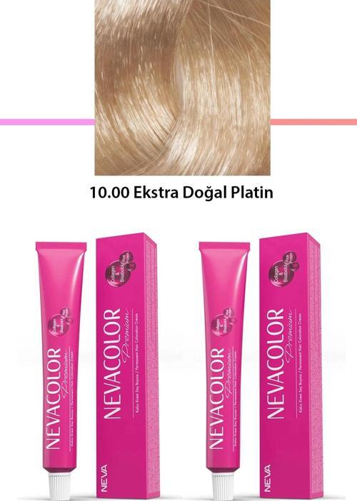 2 li Set Premium 10.00 Ekstra Doğal Platin - Kalıcı Krem Saç Boyası 2 X 50 g Tüp