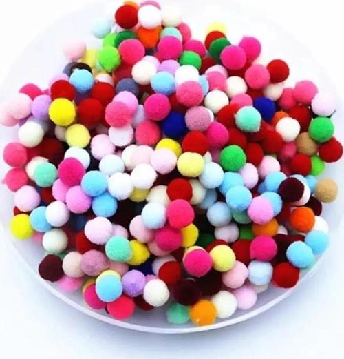 12mm Renkli Karışık Yumuşak Ponpon Peluş 200 Adet