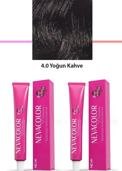 2 li Set Premium 4.0 Yoğun Kahve - Kalıcı Krem Saç Boyası 2 X 50 g Tüp