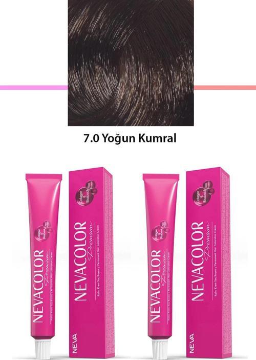 2 li Set Premium 7.0 Yoğun Kumral - Kalıcı Krem Saç Boyası 2 X 50 g Tüp