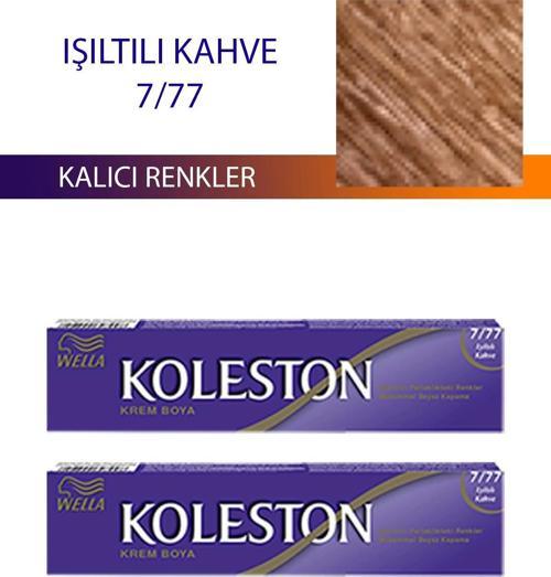 2 Adet Single Tüp Boya Saç Boyası Işıltılı Kahve 7/77