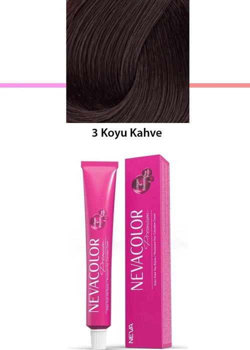 Premium 3 Koyu Kahve - Kalıcı Krem Saç Boyası 50 g Tüp