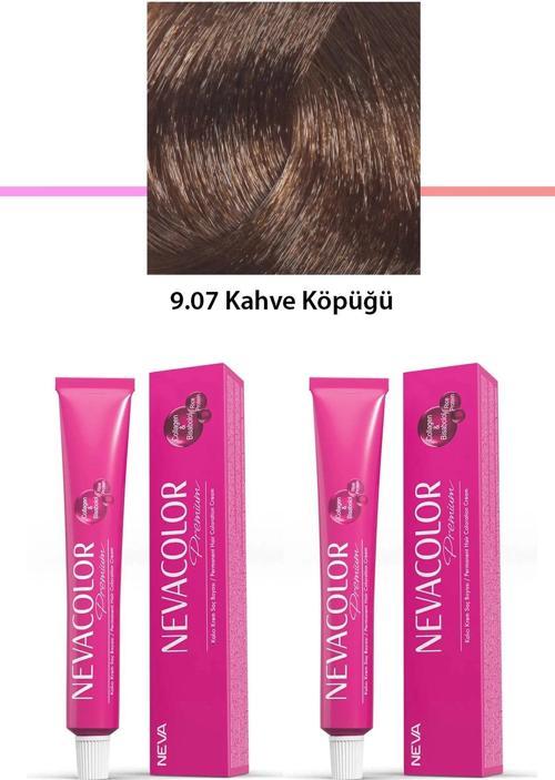 2 li Set Premium 9.07 Kahve Köpüğü - Kalıcı Krem Saç Boyası 2 X 50 g Tüp