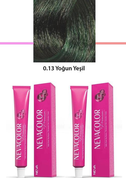 2 li Set Premium 0.13 Yoğun Yeşil - Kalıcı Krem Saç Boyası 2 X 50 g Tüp