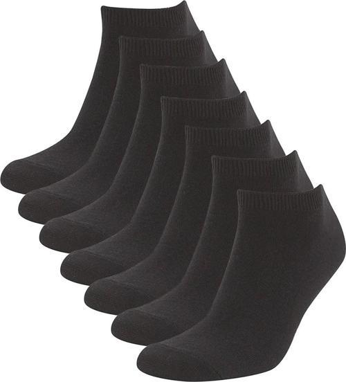 7'Li Erkek / Kadın Kısa Patik Çorap Görünmez Bilek Çorap 7 Çift Siyah Çorap