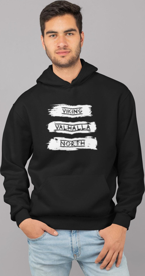 Viking Valhalla North Kapüşonlu Sweatshirt – Erkek Unisex Hoodie