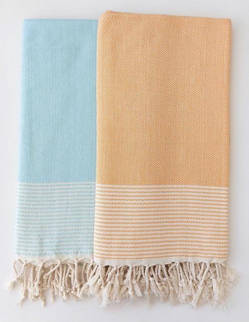 Ala 2' Li Peştamal Set Mavi -Turuncu