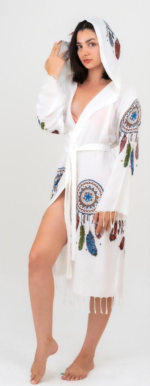 Viskon Peştamal Bornoz -Tüy Desen