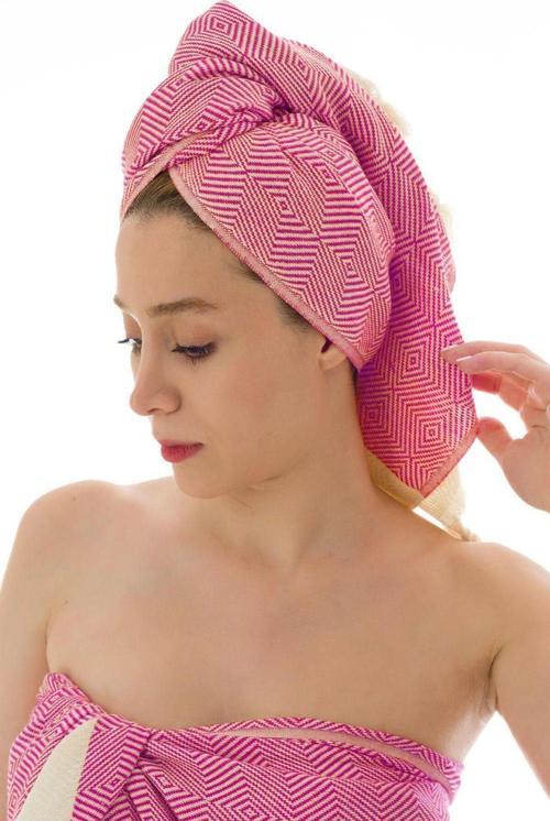 Ikili Diamond Peştamal Set Pembe