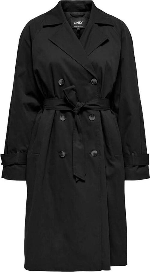Onlorchid Regular Fit Uzun Kruvaze Yaka Bayan Trençkot 15355443 SİYAH