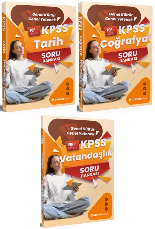 Uzman Kariyer 2026 KPSS Tarih + Coğrafya + Vatandaşlık Soru Bankası 3 lü Set Uzman Kariyer Yayınları