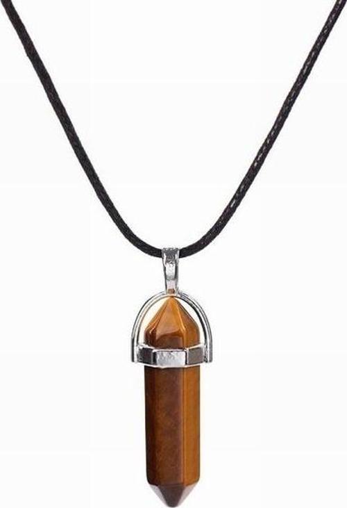 Doğal Kaplan Gözü Doğal Taş Erkek& Kadın Kolye (DERİ ZİNCİR HEDİYELİ)