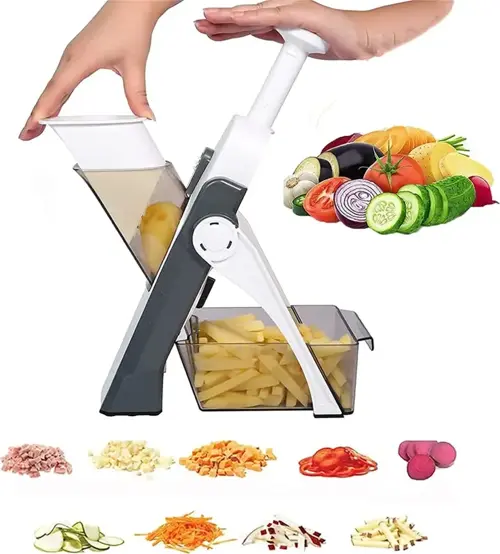 Çok Amaçlı Basmalı Sebze Dilimleyici Doğrayıcı Mandolin Brava Spring Slicer Kitchenmate (2818)