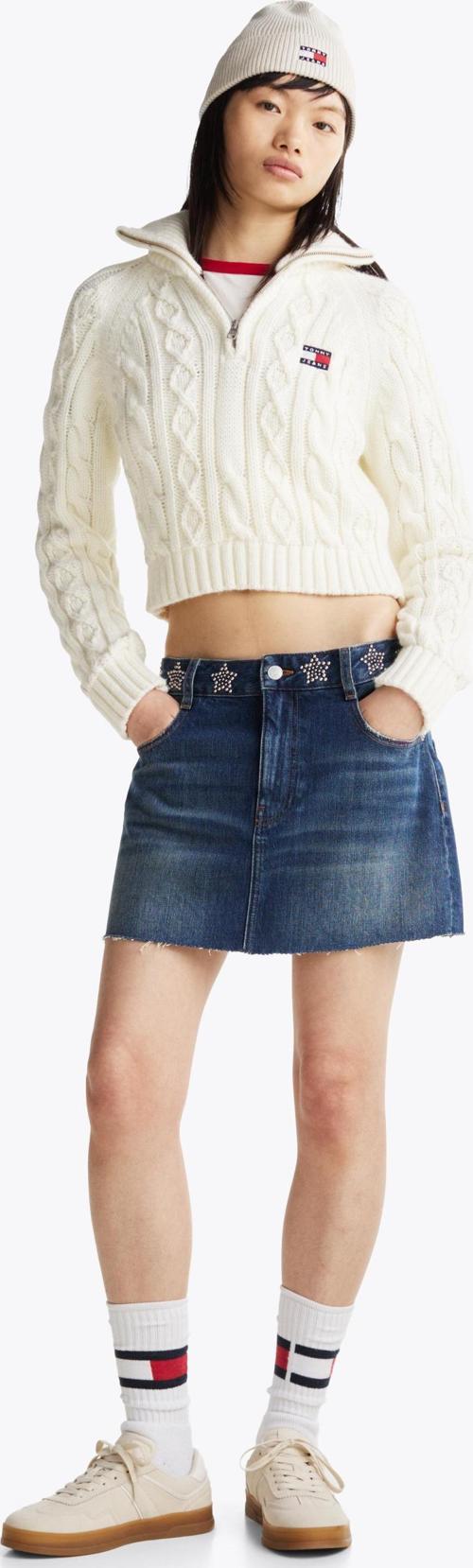 STUDDED DENIM MINI S