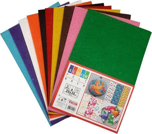 Keçe 20X30 Cm 10 Renk 180 Gr 4 Paket