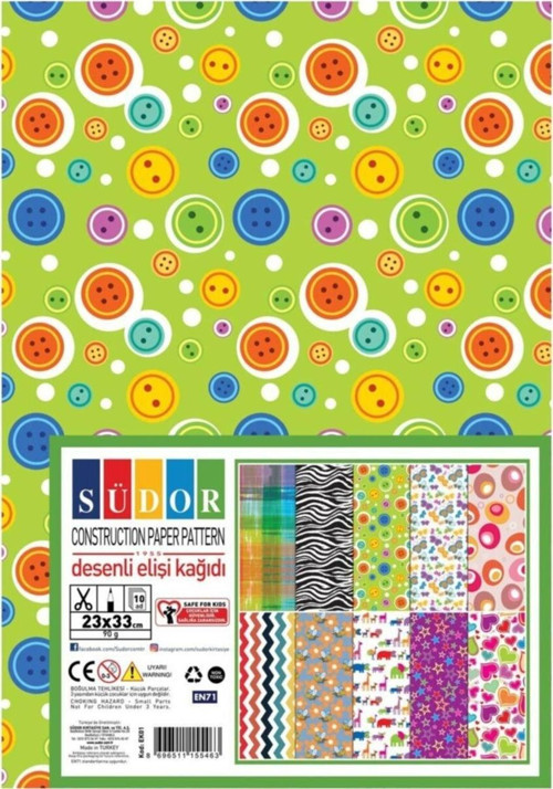 Desenli Elişi Kağıdı 23X33 90Gr 10 Desen