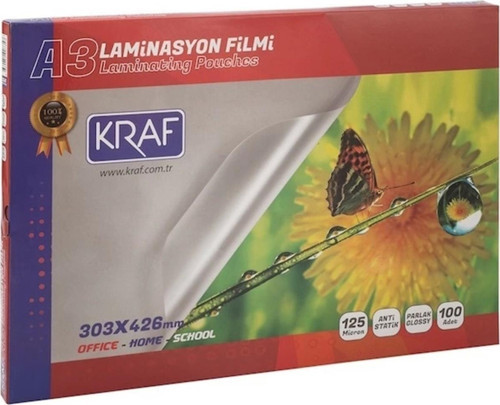 Laminasyon Filmi Parlak A3 125 Mic 100Lü 2123