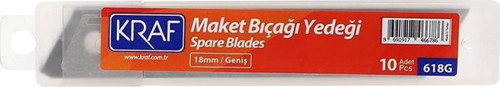Metal Maket Bıçağı Geniş Yedeği 10'Lu 618G-2 Kutu