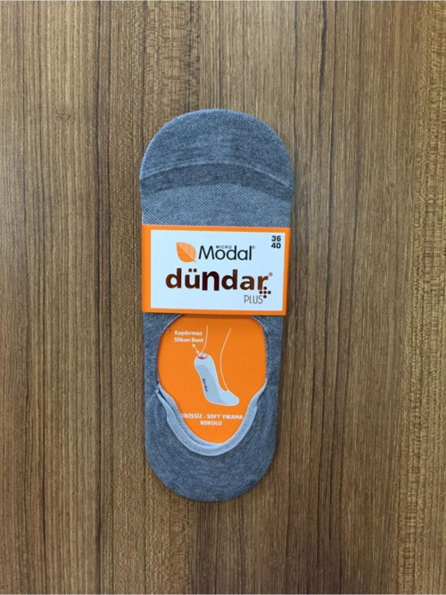 Unisex Gri 6'Lı Dikişsiz Babet Çorap